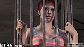 Restrained Beauty Hoisted Up for Harsh Hawt Punishment