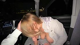 Creampie in my pussy and fucked in my butthole after sucking him in the car?
