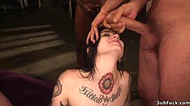 petite alt slut gets anal gangbang 😈