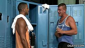 Wow, Interracial Gay Sex In The Locker Room!