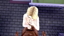 miles morales fucks gwen stacy on the balcony in sims 4 spider-man cartoon