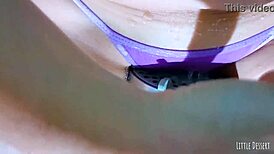 Hairless teen 18+ latina plays with pussy in college bathroom and squirts!