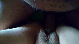 teasing that big hairy pussy with a monster black cock?