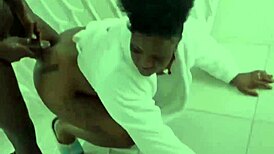 First Time Gangbang Under Duplex Staircase. Bent Over with Cunilingus.