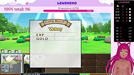 Vtuber Lewdneko Plays Evenicle with Moaning and Creampie