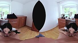 Brunette gives spanish haircut in POV