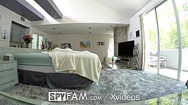 Step Sister Seductively Blows Step Bro's Monster Cock