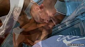Wow, Interracial Gay Sex In The Locker Room!