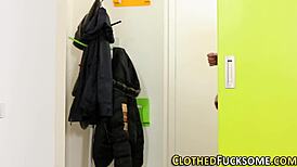 Glam European Babe Gets Sticky Cum Shower