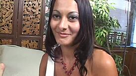 Brunette babe with big ass rides in cowgirl, gets anal assfucking, and facial cumshot