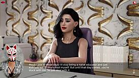 Ms Denvers Ep 23 Shows Teacher's See-Through Upskirt In Skirt And Pantyhose.