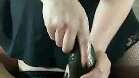 sxydani with big tits gives a wet handjob on tyson's huge black cock