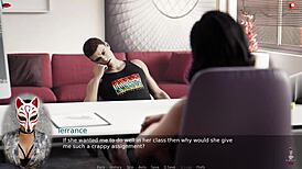 Ms Denvers Ep 23 Shows Teacher's See-Through Upskirt In Skirt And Pantyhose.