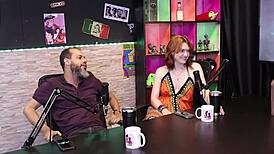 Reh Queen and Kstro in Sheer Red Lingerie Ride Old Cuckold