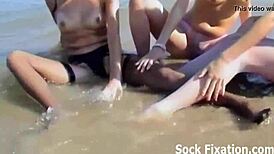 Intense Lesbian Orgy In Wet Erotic Pantyhose Stockings