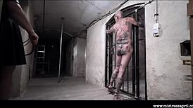 Dominatrix Mistress April Tortures Bound Man in Grossenhain Prison Interrogation