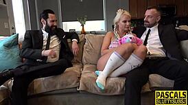 Bdsm Blonde Gags on Dick. She Gets Fingered and Fucked Hard!