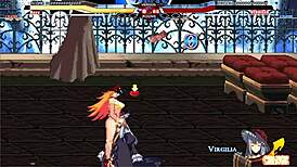 Jessica battles Warugiria in paid hentai sex scene with cumshot