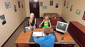 milf and cheerleader fucked at office