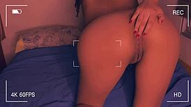 Beautiful brunette milf latina babe sucks and rides big tits and ass.