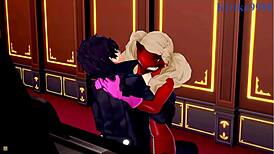 Hey, Futaba Sakura, Ann Takamaki, and Ren Amamiya in intense hentai sex! 😈