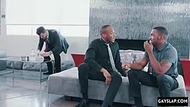 hot black gay threesome with big cocks and twinks