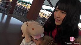 deep sucking on all fours with vacuum blowjob and tit job