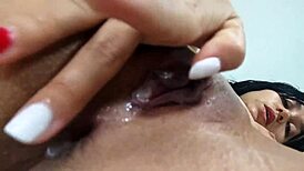 Young 18-year-old Latina reaches creamy real orgasm in steamy session