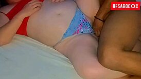 BBW gets her shaved pussy pumped with black cock!