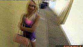 Blonde amateur rides dick for cash in POV