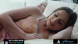 Girlsway - Hot Babe Aften Opal Fingers Nicole Aria in Morning Session