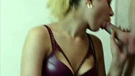 Blonde Teen Gives Homemade Blowjob In Kitchen