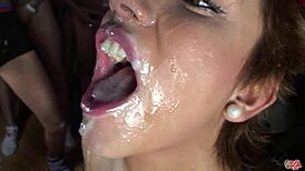 17 Guys Cover Her Face with Hot Loads