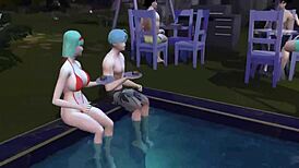 dragon ball hentai epi 45, milk madre y esposa pool party chaos... mothers swapped n fucked by sons!