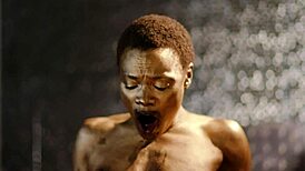 Alexis Fawx and Ana Foxxx in artsy lesbian body paint