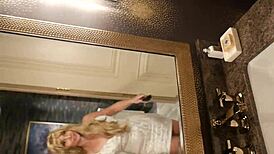 hot model strips in photoshoot