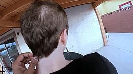 Jane Judge's haircut before and after outdoors