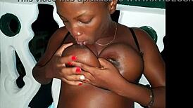 Last night was wild, Afro Colombian with huge tits playing with a dildo under my control