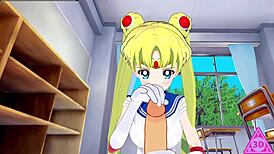 Watch Sailor Moon hentai blowjob and cumshot scenes