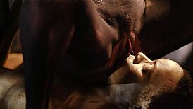 Alexis Fawx and Ana Foxxx in artsy lesbian body paint