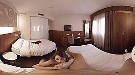 hey, that brunette got fucked hard in the hotel room