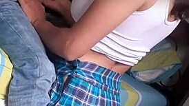 Man, this hot school babe sucks dick like a pro till cumshot after class!