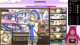 Vtuber Lewdneko Spanks and Moans in Evenicle Hentai Game