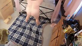 Chubby Amateur Demonstrates Natural Exercise Moves In Her Remastered Naked Video