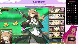 Vtuber Lewdneko Spanks and Moans in Evenicle Hentai Game