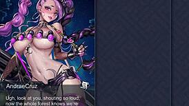 She's humping behind Diana's booty in 3D hentai action