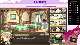 Vtuber Lewdneko Spanks and Moans in Evenicle Hentai Game