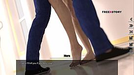 All sex scenes of Nora - Dreams of Desires game - Alex fucking all three holes of Nora in ladies washroom.