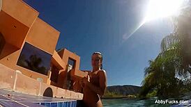 Abigail Mac Relaxes by the Pool in Nude Fun