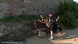 Spanish Babe Anal Fucked Hard in Public Outdoor Scene